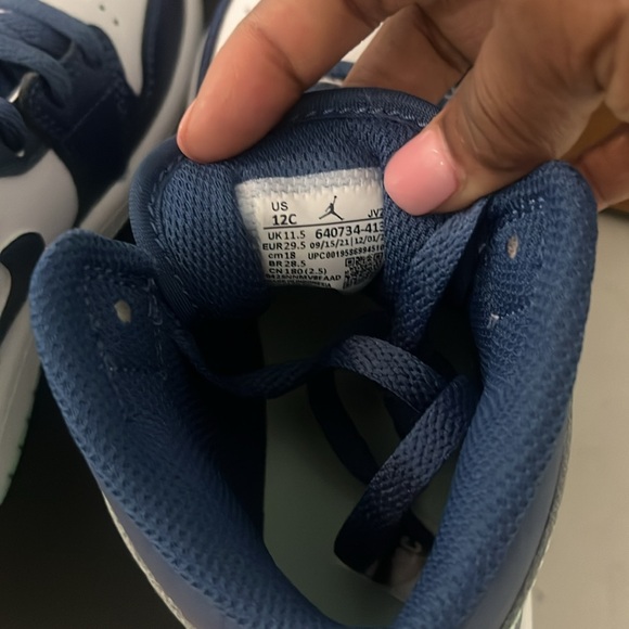 Jordan 1 Mid Mystic Navy Mint Foam sneakers PS 12c toddler Nike - Picture 12 of 13